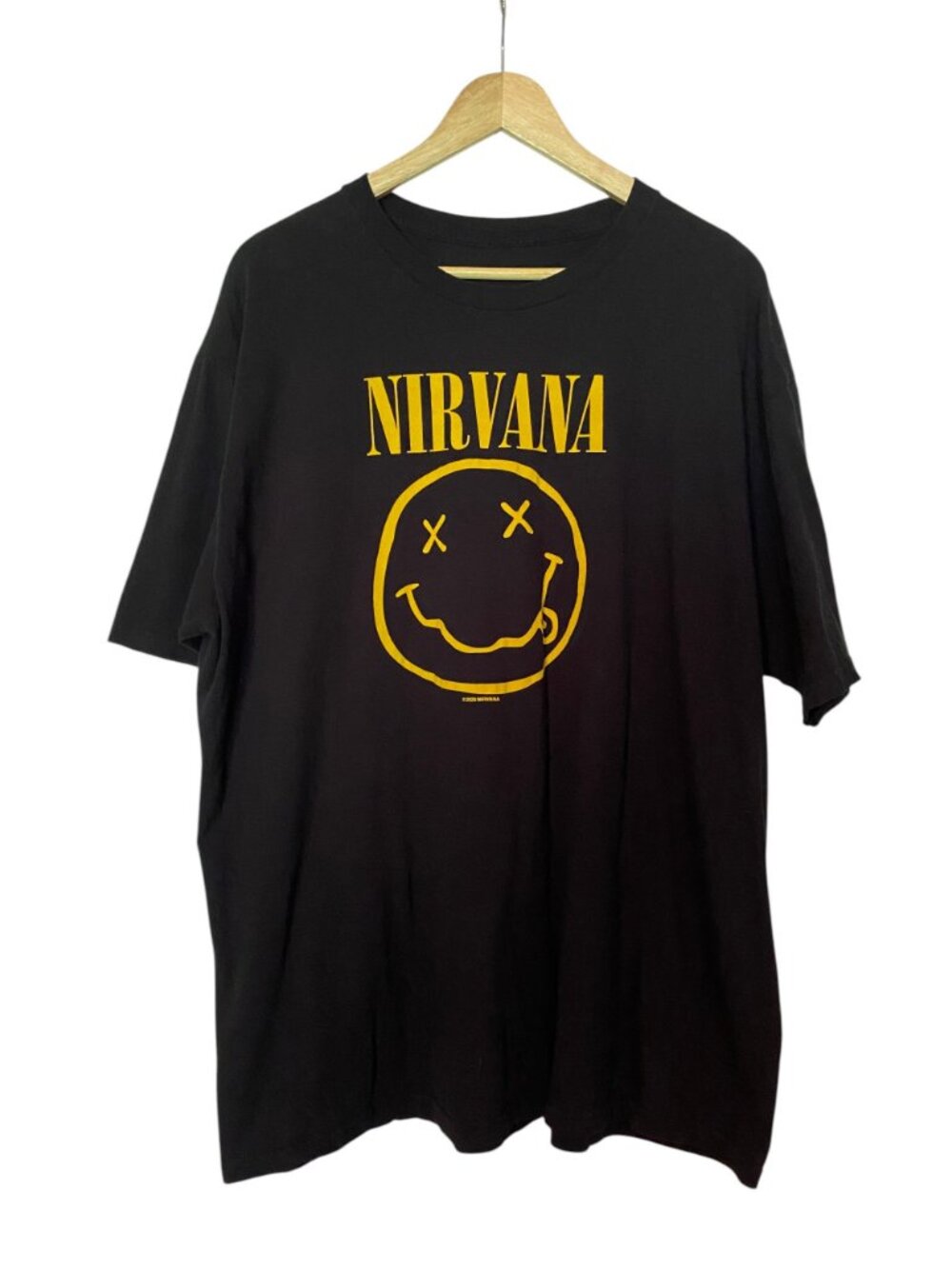 Nirvana - Black and Yellow Smiley Face Graphic Band T-Shirt - 2XL